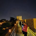 Le groupe de résidents au sein de la Cité de Carcassonne, dans les remparts