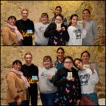 Montage de 2 photos de groupe pendant la séance photo (jeunes et accompagnatrices)