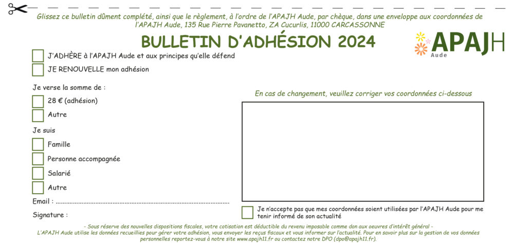 Bulletin d'adhésion 2024