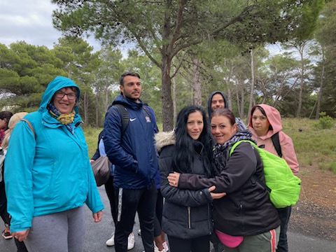 Les participants de l'ESAT de Carcassonne durant la randonnée