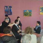 La compagnie fait sa représentation devant le public venu nombreux