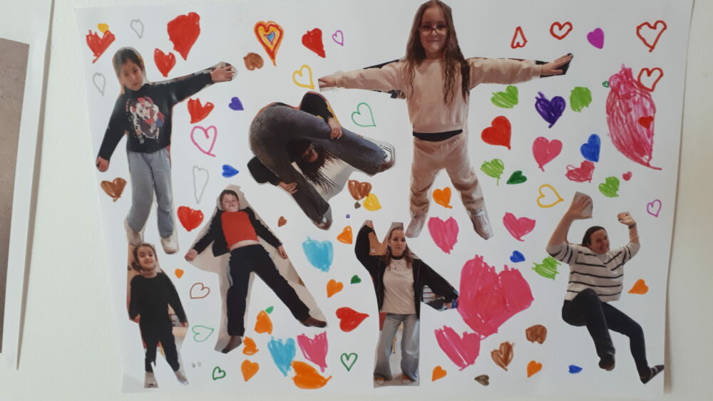 Collage avec les photos des enfants
